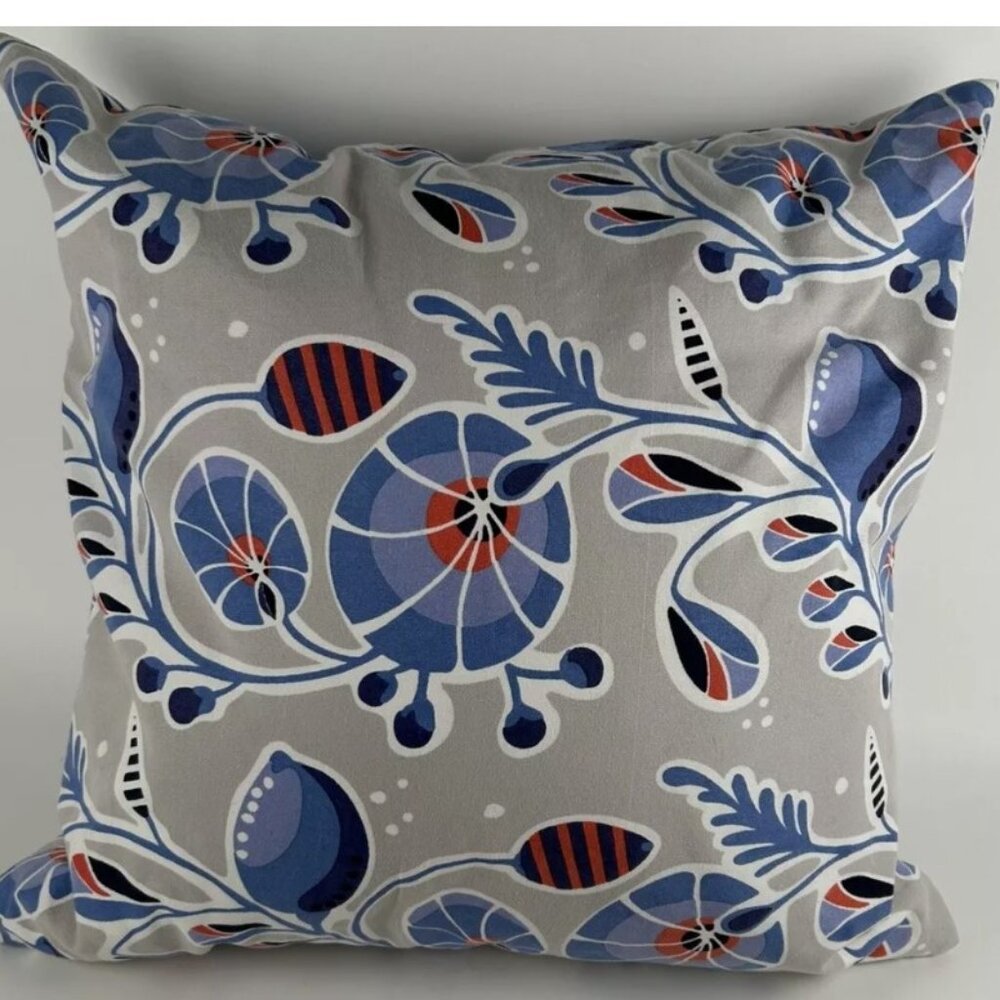 Serena & Lily Blue Gray Floral Pillow Cover W Duck Feather Pottery Barn Insert